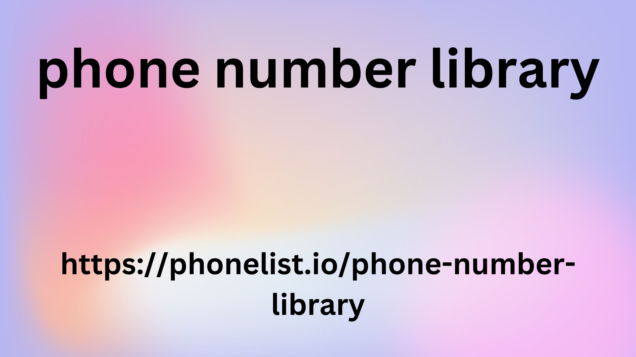 phone number library